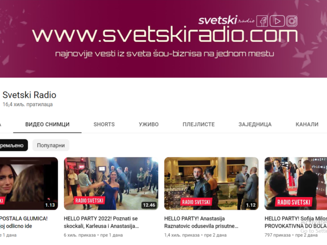 MILIONI PREGLEDA na našem You Tube kanalu SVETSKI RADIO!
